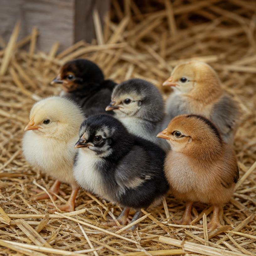 Mixed heritage baby chicks